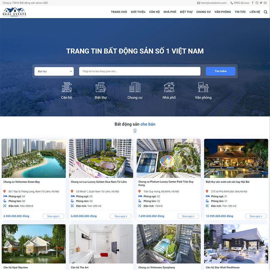 Mẫu Website bất động sản 39 chuẩn đẹp