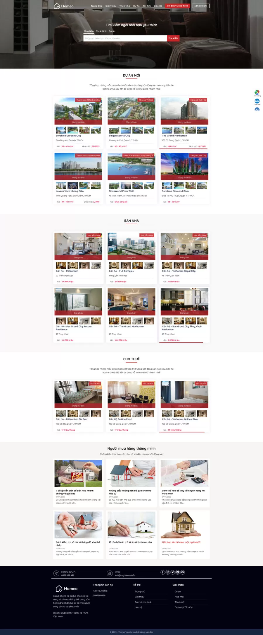 Mẫu Website bất động sản 50 có chức năng tính lãi xuất chuẩn đẹp