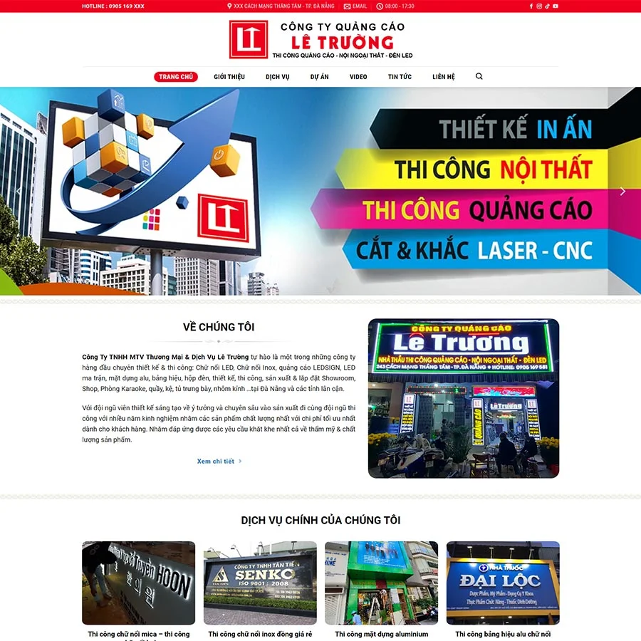 Mẫu Website biển quảng cáo chuẩn đẹp