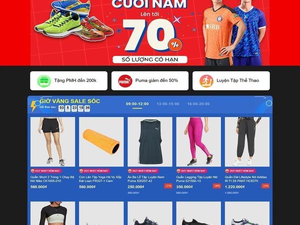 Mẫu website WordPress bán giày dép, đồ thể thao